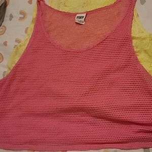 Pink Mesh Tank Top